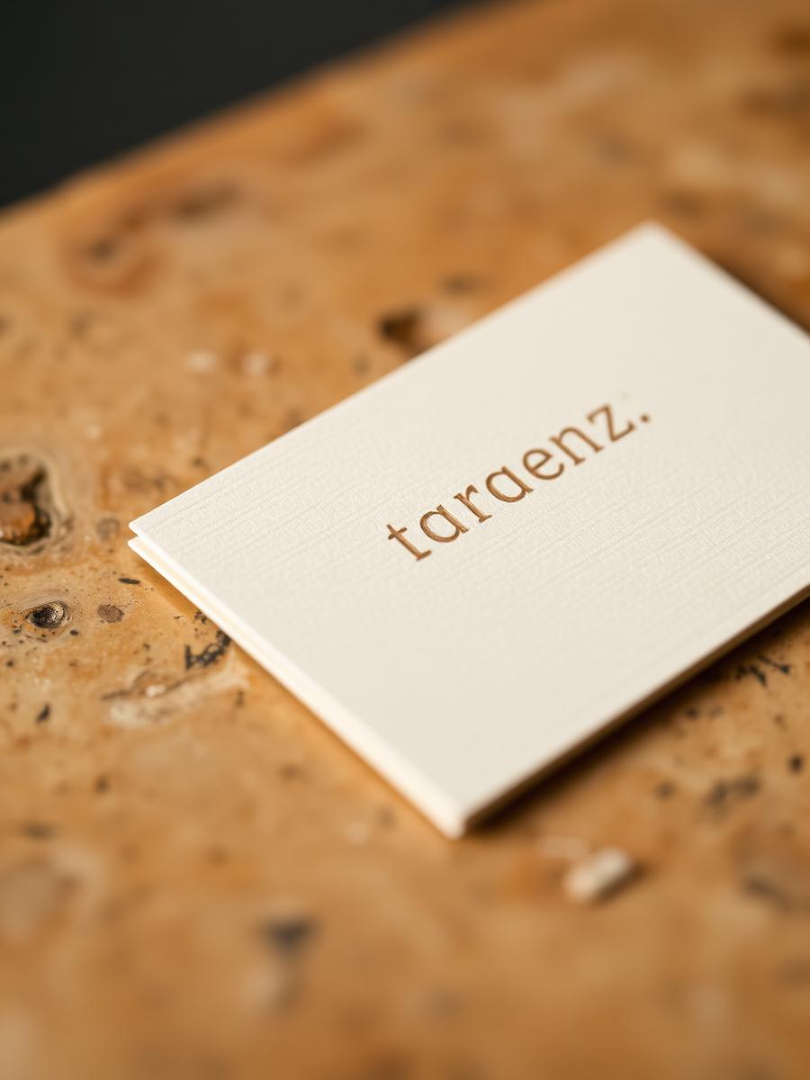 Embossed identity card for a client brand